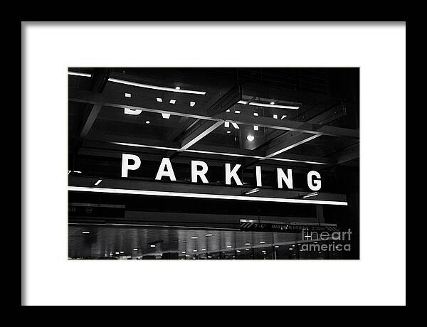 Public Framed Print featuring the photograph public multi level car park parkade in downtown Vancouver BC Canada #2 by Joe Fox