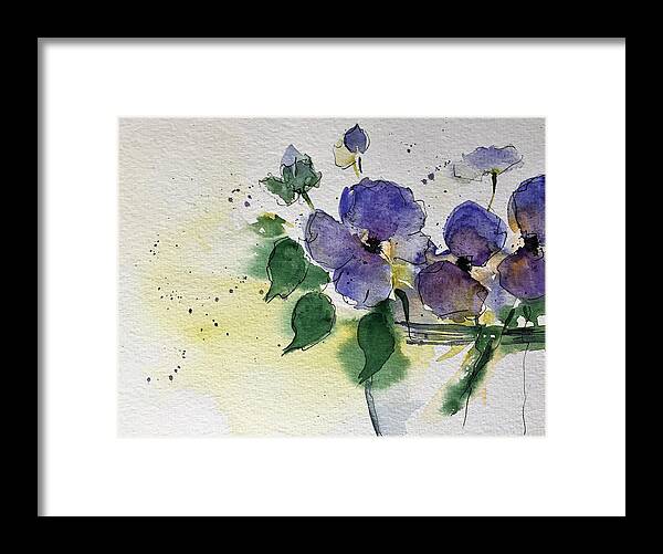 Flowers Framed Print featuring the painting purple Flowers 2 #2 by Britta Zehm