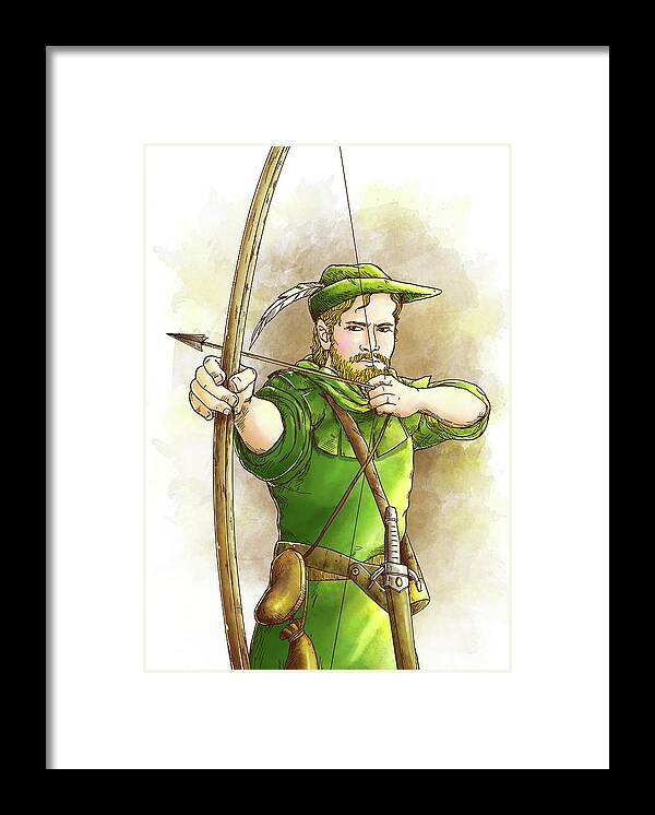 Robin Hood Framed Print featuring the painting Robin Hood the Legend #2 by Reynold Jay