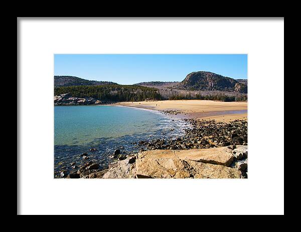 Sand Beach Framed Print featuring the photograph Sand Beach Acadia National Park #2 by Glenn Gordon