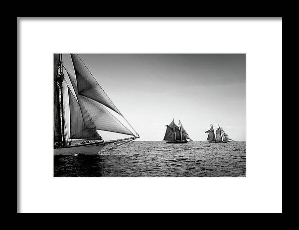 Windjammers Framed Print featuring the photograph Schooner Race by Fred LeBlanc