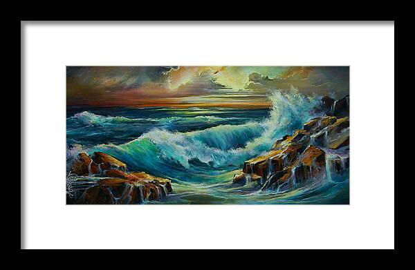 Seascape Framed Print featuring the painting Seascape #2 by Michael Lang