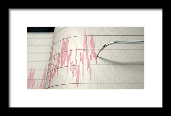 Seismic Framed Print featuring the digital art Seismograph Earthquake Activity #2 by Allan Swart