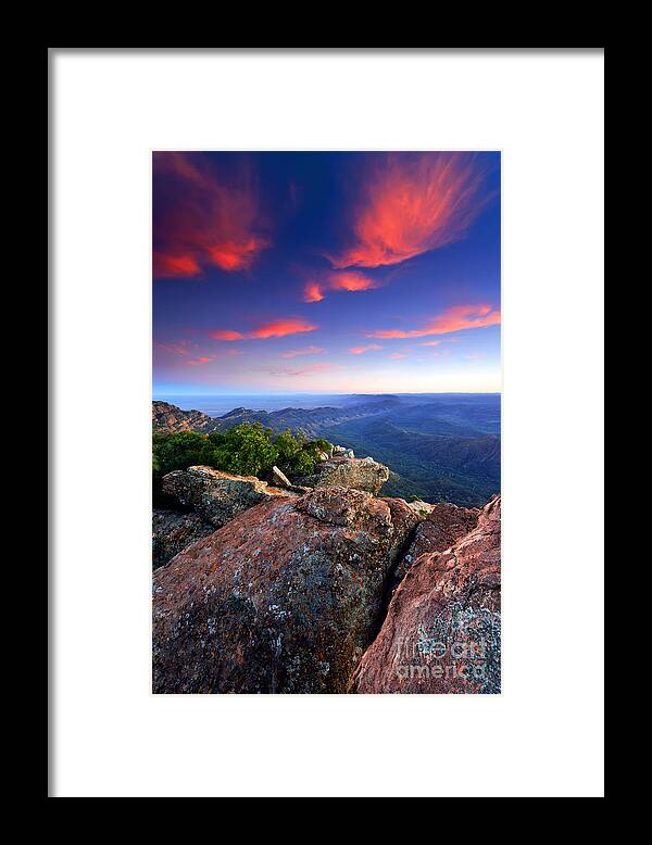 St Mary Peak Sunrise Outback Landscape Wilpena Pound Flinders Ranges South Australia Australian Abc Range Framed Print featuring the photograph St Mary Peak Sunrise #2 by Bill Robinson