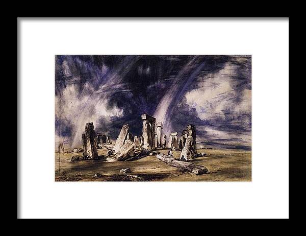 John Constable Framed Print featuring the painting Stonehenge by John Constable