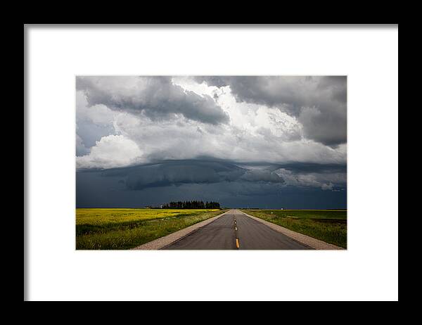Landscape Framed Print featuring the photograph Storm Clouds Prairie Sky #2 by Mark Duffy