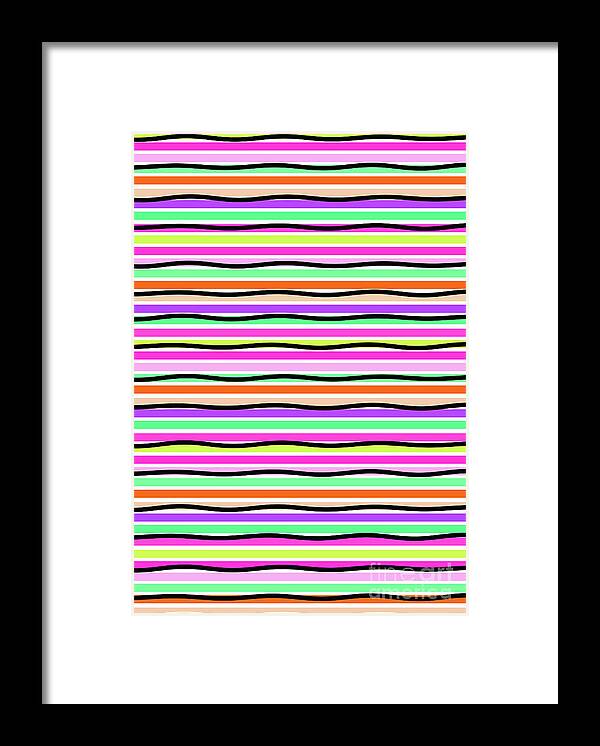 Stripes Framed Print featuring the digital art Stripes by Louisa Knight
