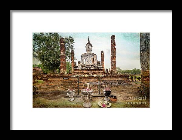 Sukhothai Framed Print featuring the photograph Sukhothai Buddha #2 by Adrian Evans