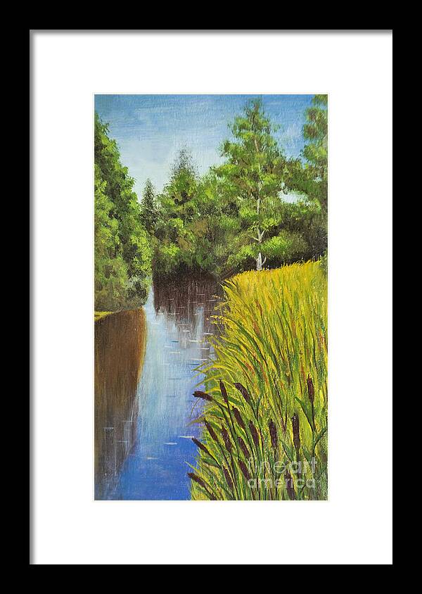Art Framed Print featuring the painting Summer landscape, painting #2 by Irina Afonskaya