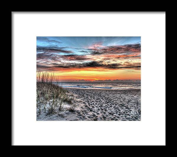 Currituck Beach Framed Print featuring the photograph Sunrise Outer Banks Of North Carolina Seascape #1 by Greg Hager