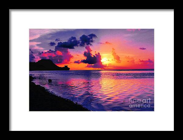 Island Framed Print featuring the photograph Sunset at Tumon Bay Guam by Scott Cameron