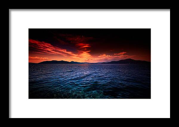 Sunset Framed Print featuring the digital art Sunset #2 by Maye Loeser