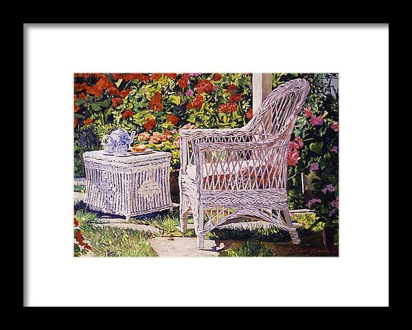 Garden Framed Print featuring the painting Tea Time #2 by David Lloyd Glover