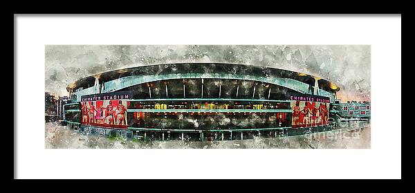 The Emirates Stadium Framed Print featuring the digital art The Emirates Stadium by Airpower Art