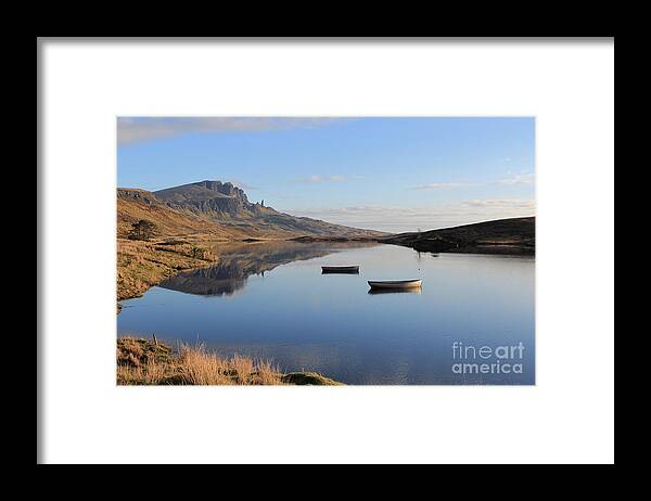 Old Man Of Storr Framed Print featuring the photograph The Storr reflecting in Loch Fada #3 by Maria Gaellman