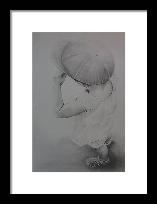 Children Framed Print featuring the drawing This Way #2 by John C