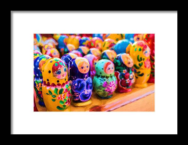 Mother Framed Print featuring the photograph Mother Russian Matrushka Nesting Doll Family by John Williams