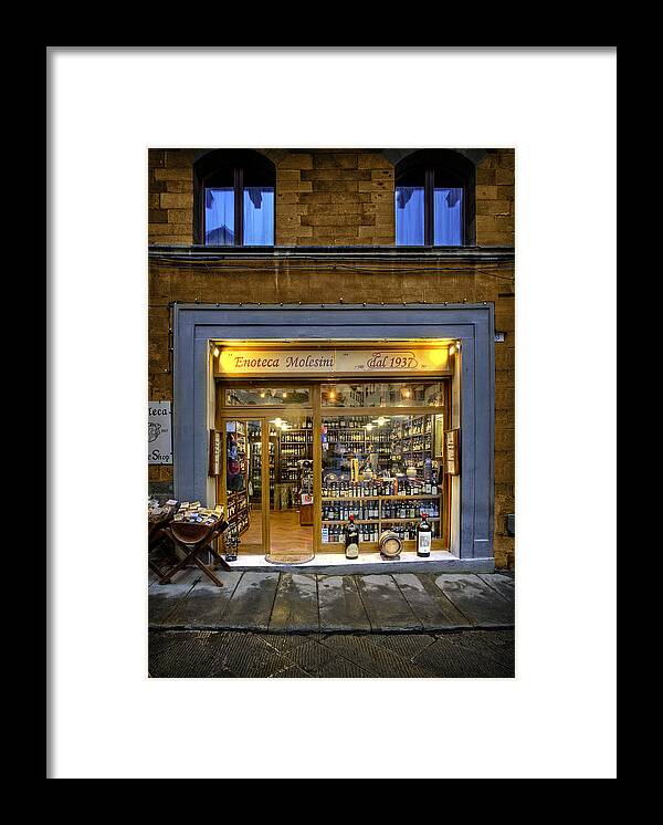 Italy Framed Print featuring the photograph Tuscany Wine shop #3 by Al Hurley