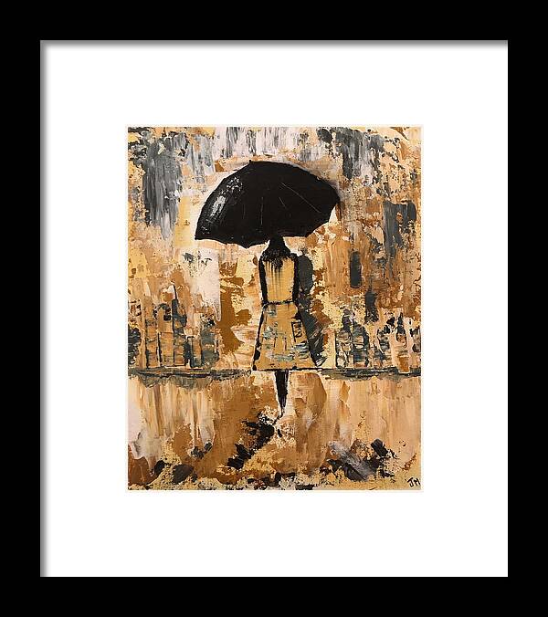 Umbrella Framed Print featuring the painting Umbrella Girl #2 by Jim McCullaugh