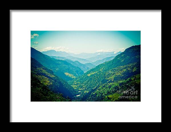 Annapurna Framed Print featuring the photograph Valley Himalayas mountain NEPAL #2 by Raimond Klavins