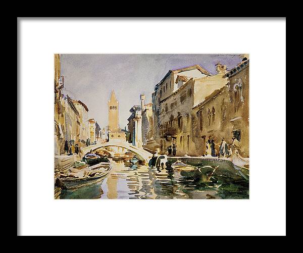 Venetian Canal Framed Print featuring the painting Venetian Canal #2 by John Singer Sargent
