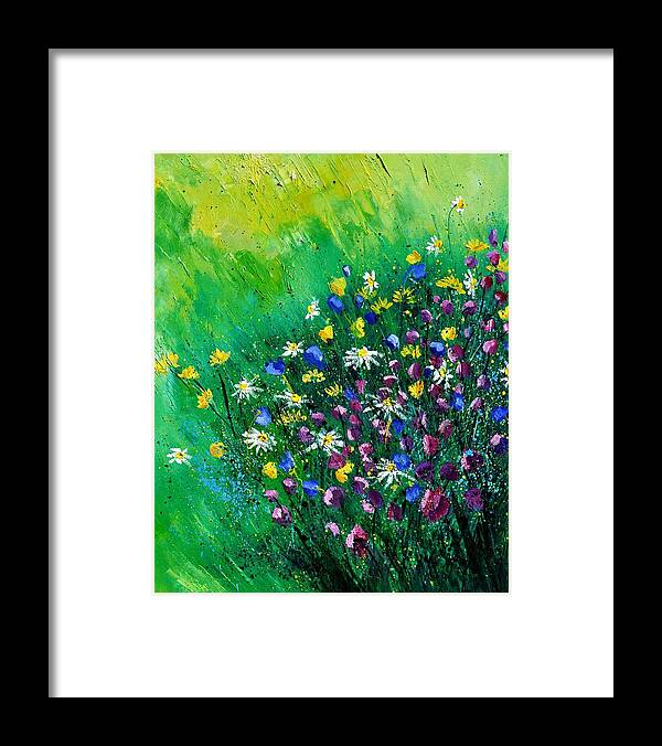 Flowers Framed Print featuring the painting Wild Flowers by Pol Ledent
