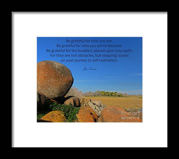 Gratitude Quotes Framed Print featuring the photograph 20- Be Grateful by Joseph Keane