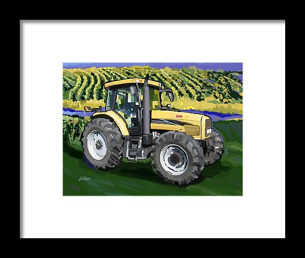 Ag Equipment Framed Print featuring the painting 2004 Challenger MT525B Farm Tractor by Brad Burns