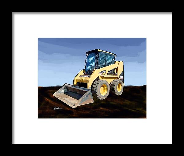 Bulldozers Framed Print featuring the painting 2007 Caterpillar 236B Skid-Steer Loader by Brad Burns