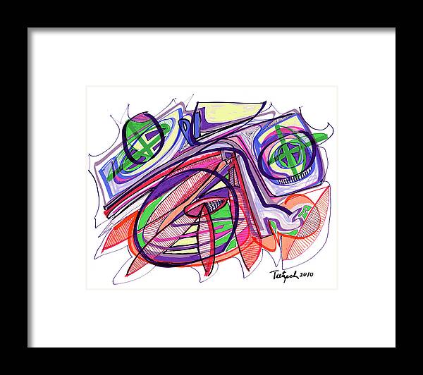 Abstract Art Framed Print featuring the drawing 2010 Abstract Drawing Eleven by Lynne Taetzsch