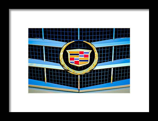 2011 Cadillac Cts Performance Collection Emblem Framed Print featuring the photograph 2011 Cadillac CTS Performance Collection Emblem -0584c by Jill Reger