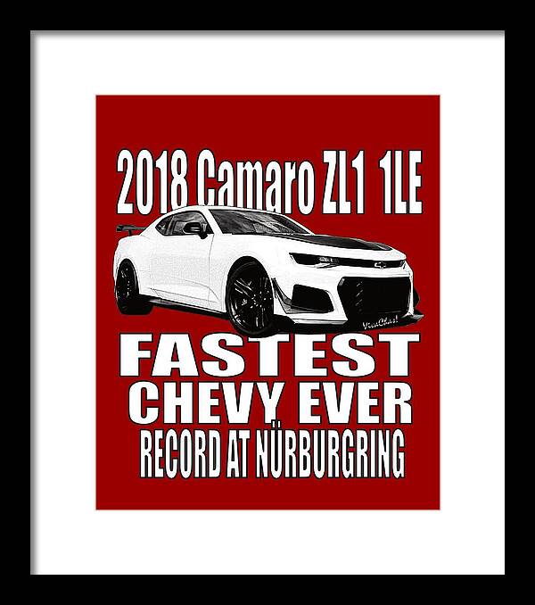 Chevy Framed Print featuring the photograph 2018 Camaro ZL1 1LE by Chas Sinklier