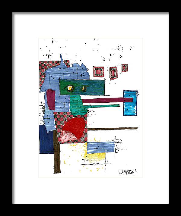 Artist Marker Framed Print featuring the drawing Untitled #21 by Teddy Campagna