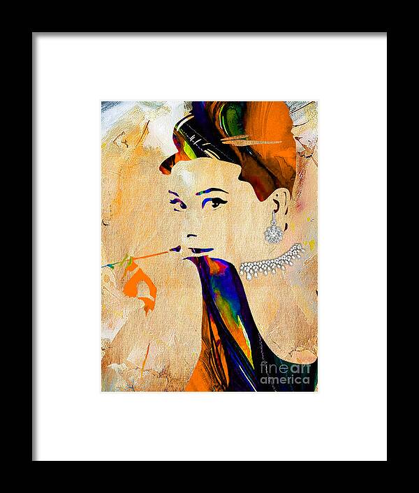 Audrey Hepburn Framed Print featuring the mixed media Audrey Hepburn Collection #22 by Marvin Blaine