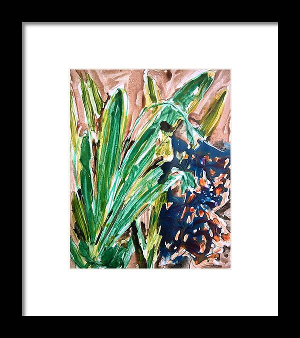 Abstract Framed Print featuring the painting Divine Flowers #2394 by Baljit Chadha