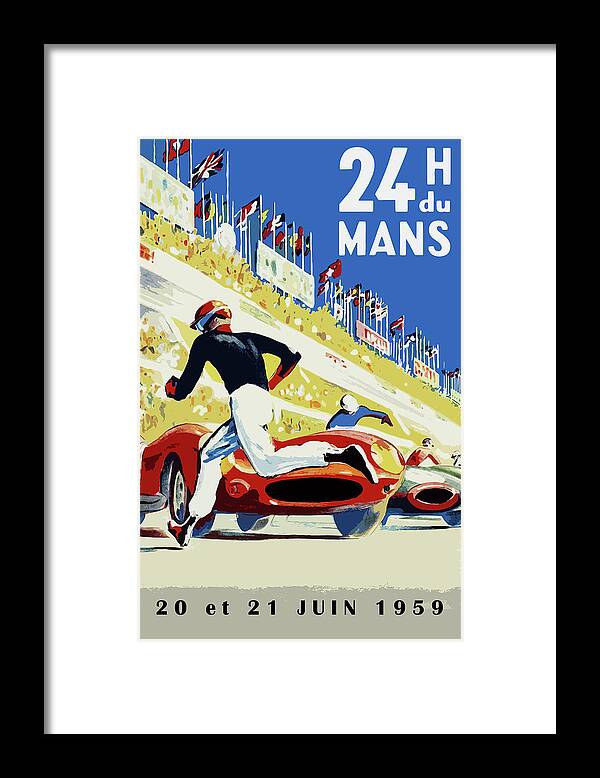 24 Hour Le Mans Framed Print featuring the photograph 24 Hour Le Mans 1959 by Mark Rogan