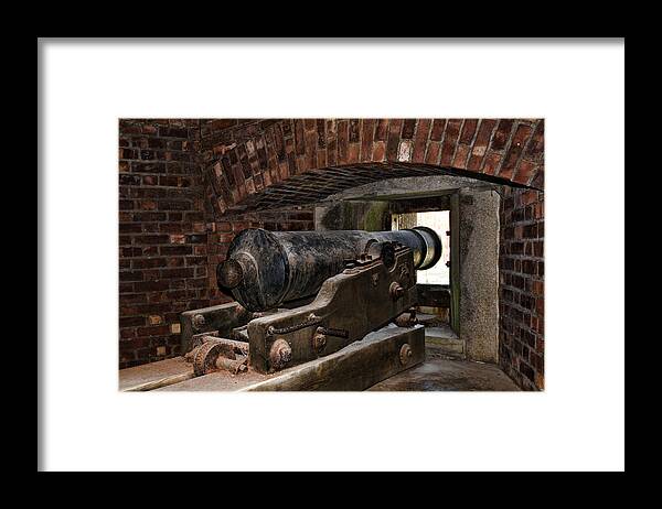 Old Fort Niagara Framed Print featuring the photograph 24 Pounder Cannon by Peter Chilelli