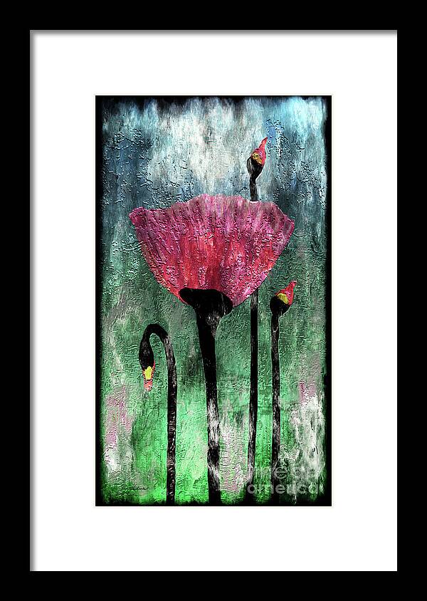 Abstract Framed Print featuring the painting 24a Abstract Floral Painting Digital Expressionism by Ricardos Creations