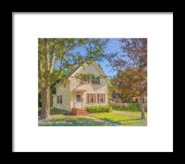 25 Columbus Ave Framed Print featuring the painting 25 Columbus Ave Easton MA by Bill McEntee