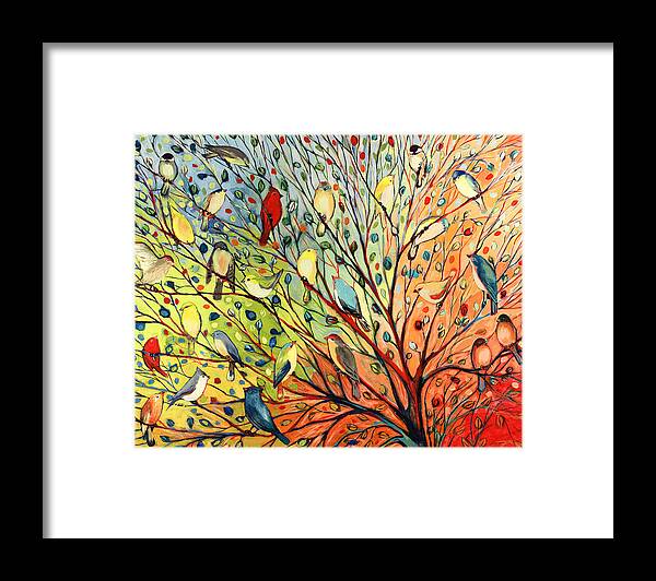 #faatoppicks Framed Print featuring the painting 27 Birds by Jennifer Lommers