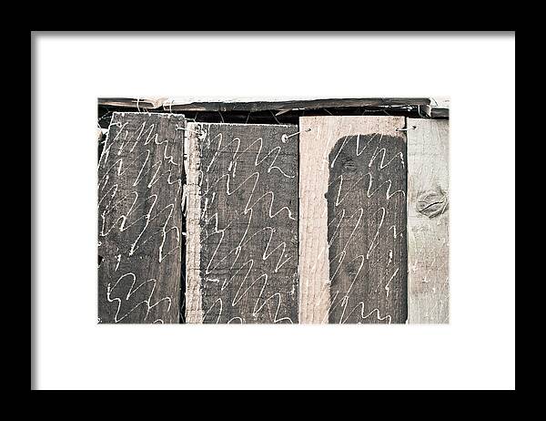 Abstract Framed Print featuring the photograph Wooden background #27 by Tom Gowanlock