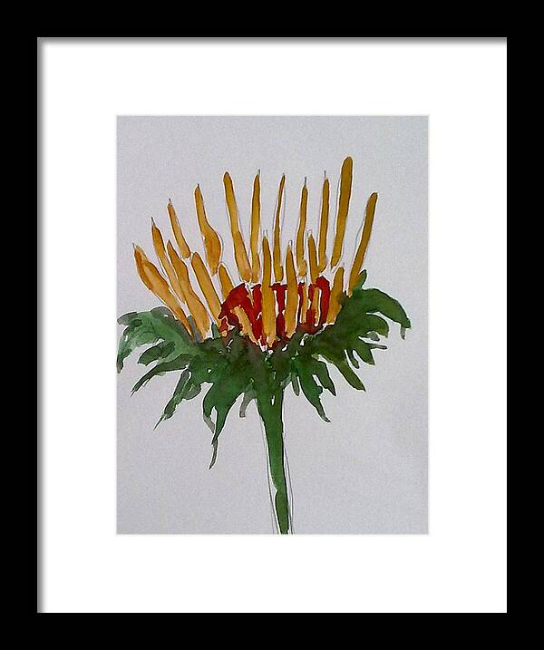 Abstract Flowers Framed Print featuring the painting Divine Flowers #28 by Baljit Chadha