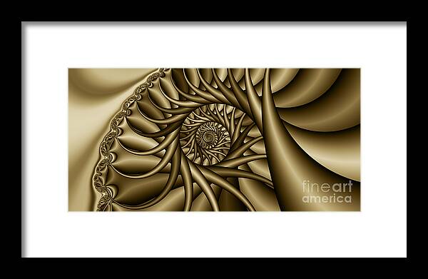 Abstract Framed Print featuring the digital art 2X1 Abstract 432 Sepia by Rolf Bertram