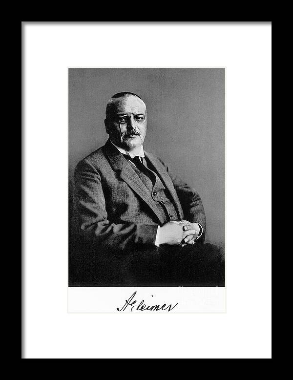 Science Framed Print featuring the photograph Alois Alzheimer, German Neuropathologist #3 by Science Source