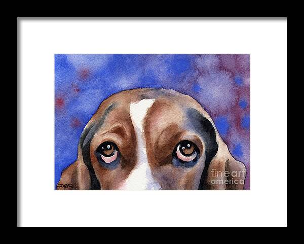 Basset Hound Framed Print featuring the painting Basset Hound #2 by David Rogers