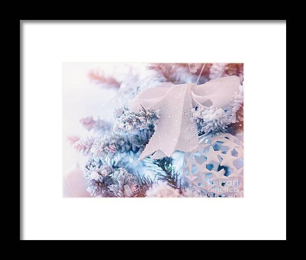 Background Framed Print featuring the photograph Beautiful Christmas decoration #3 by Anna Om