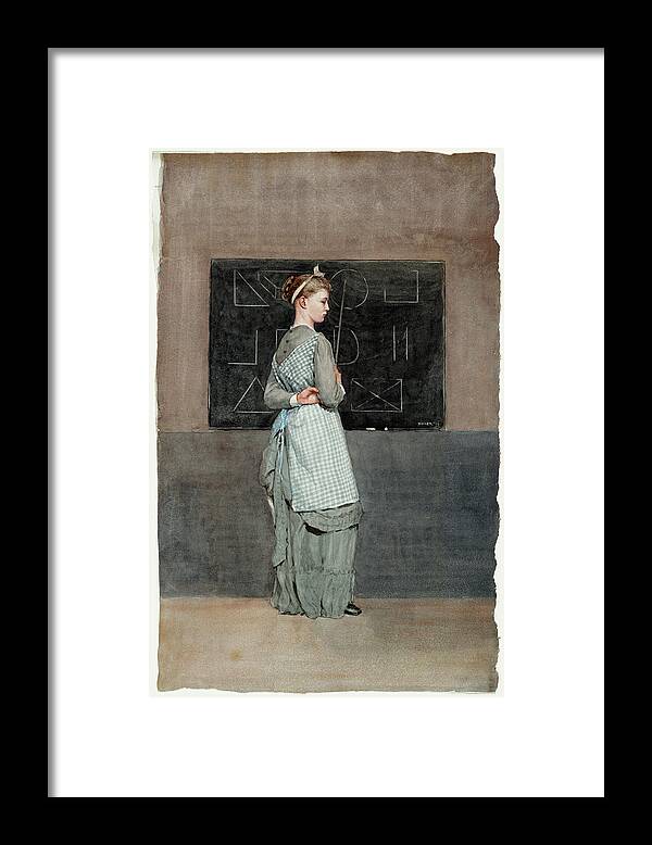 Winslow Homer Framed Print featuring the drawing Blackboard by Winslow Homer