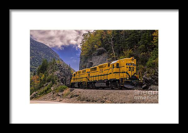 Conway New Hampshire Framed Print featuring the photograph Conway Scenic Railroad Notch Train. #1 by New England Photography