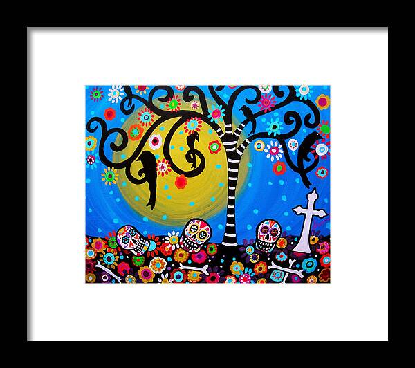 Day Of The Dead Framed Print featuring the painting Day Of The Dead #3 by Pristine Cartera Turkus