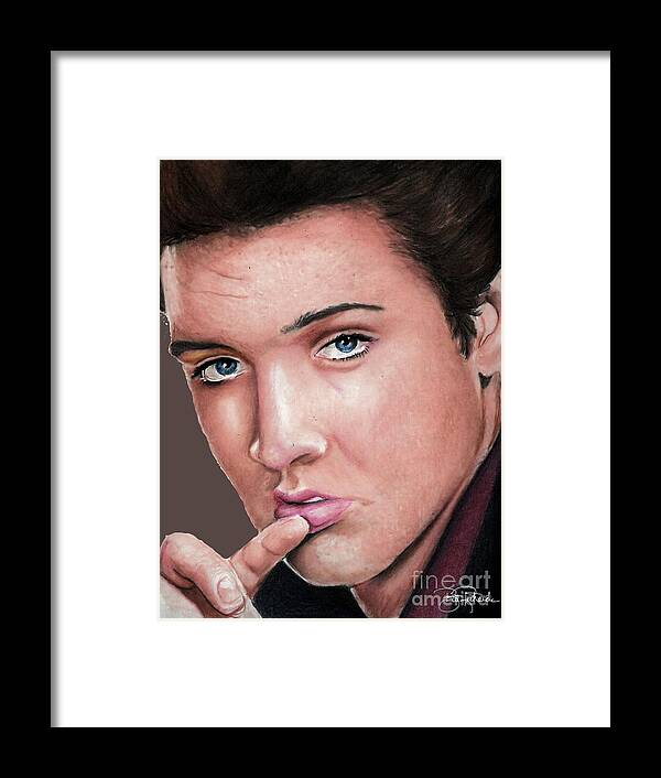 Prisma Framed Print featuring the drawing Elvis #3 by Bill Richards